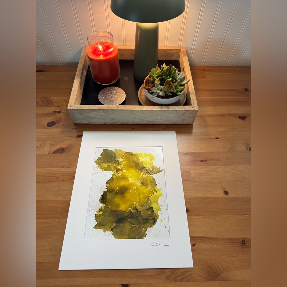 New Original Signed Artwork Alcohol Ink on Paper 215